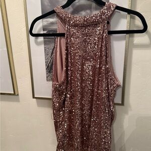 Cable & Gauge Pink Sequin Top